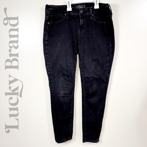 LUCKY BRAND Black Denim Charlie Skinny Jeans - Womens 10 / 30 - Picture 1 of 8